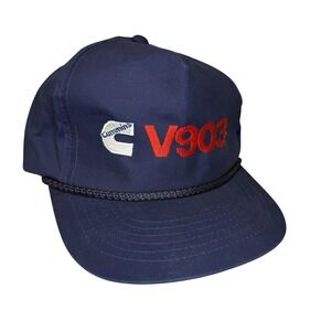 Cummins V903 Hat Cap Snap Back Mens One Size Blue YoungAn Rope Diesel Logo VTG